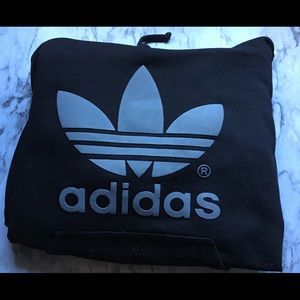 Adidas black sweatshirt with blue logo